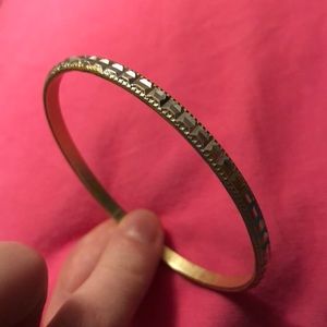 Gold with silver textured bracelet